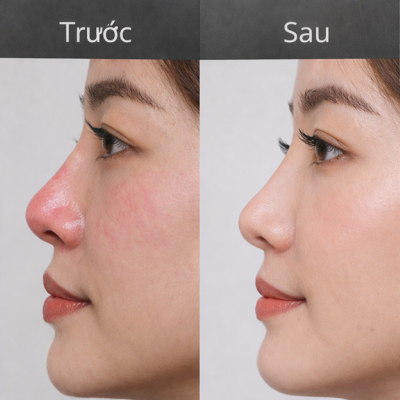 Nạo silicon biến chứng mũi sưng đỏ - Thẩm mỹ viện Á Đông