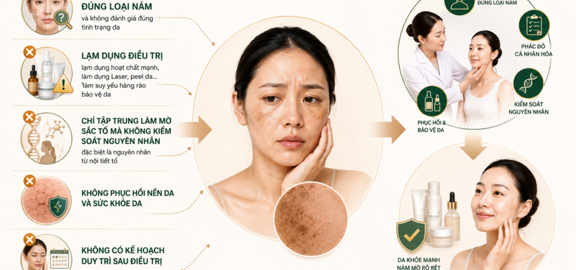 Khách hàng bị nám da mặt trước khi điều trị chuyên sâu