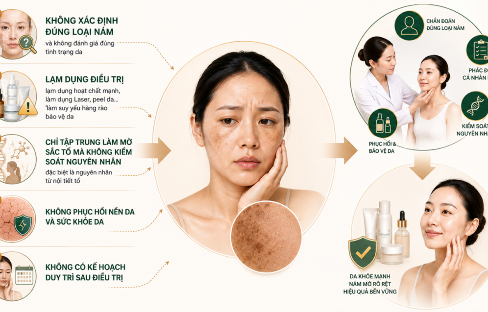 Khách hàng bị nám da mặt trước khi điều trị chuyên sâu