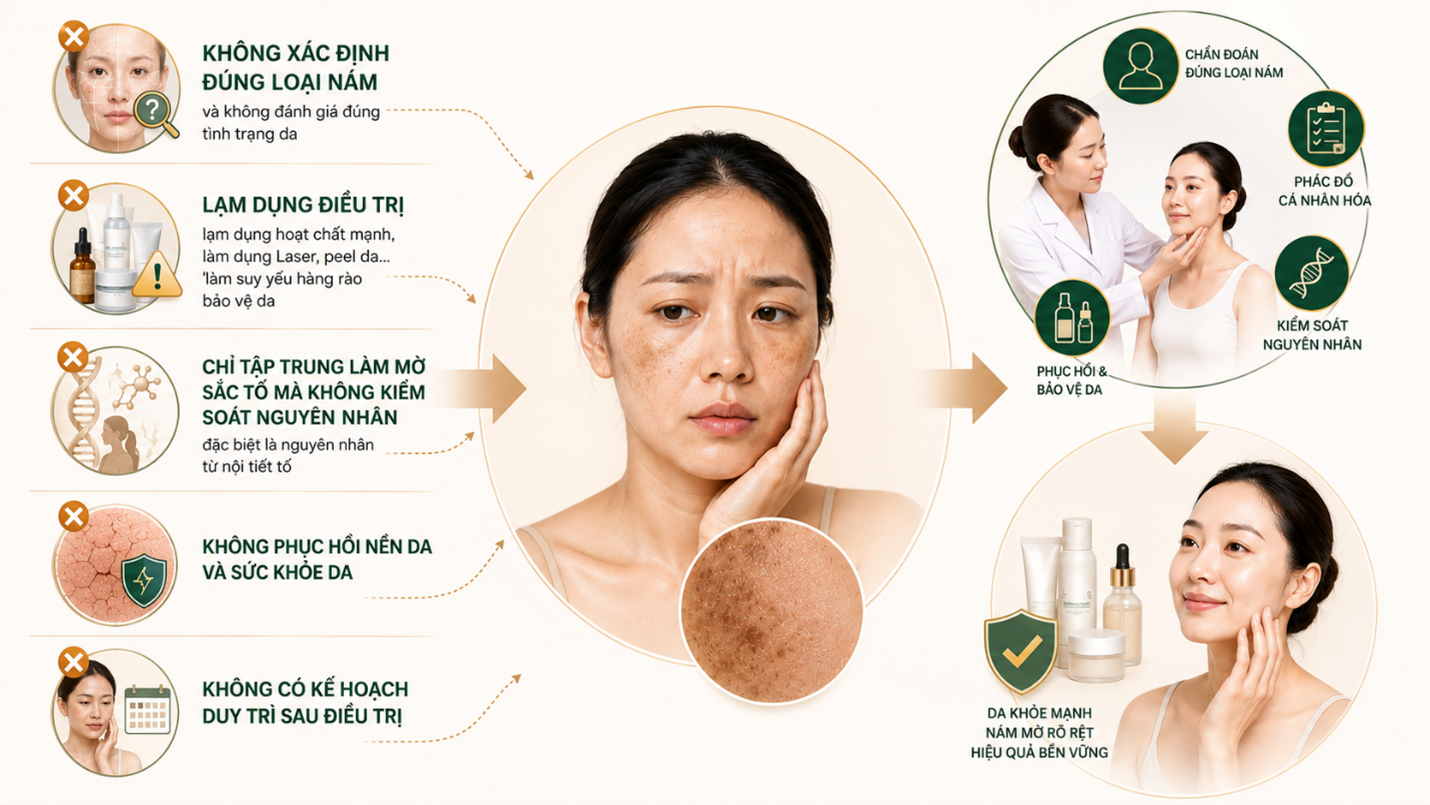 Khách hàng bị nám da mặt trước khi điều trị chuyên sâu