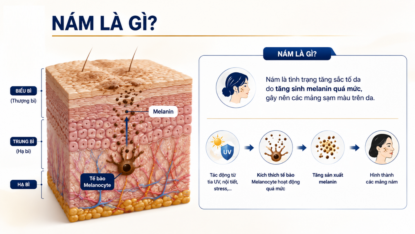 Nám da là gì Nguyên nhân và dấu hiệu nhận biết nám da