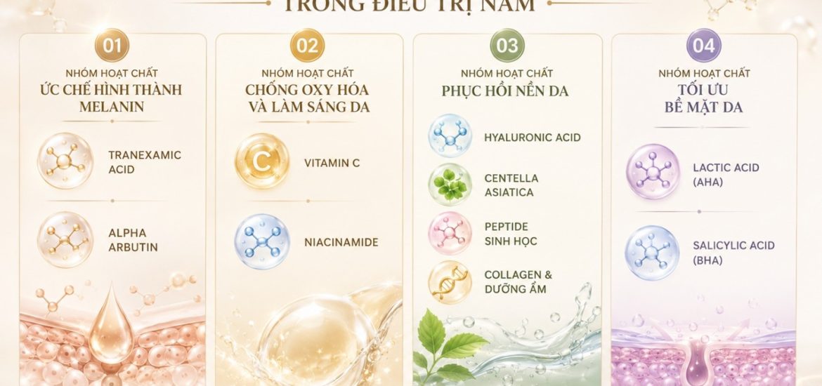 nhóm hoạt chất điều trị nám
